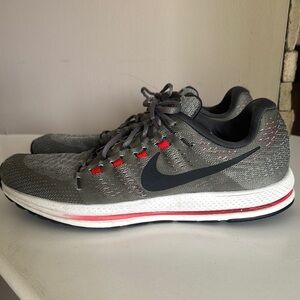 Nike Men's Gray and Red Running Shoes